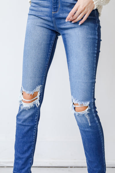 Distressed Skinny Jeans close up