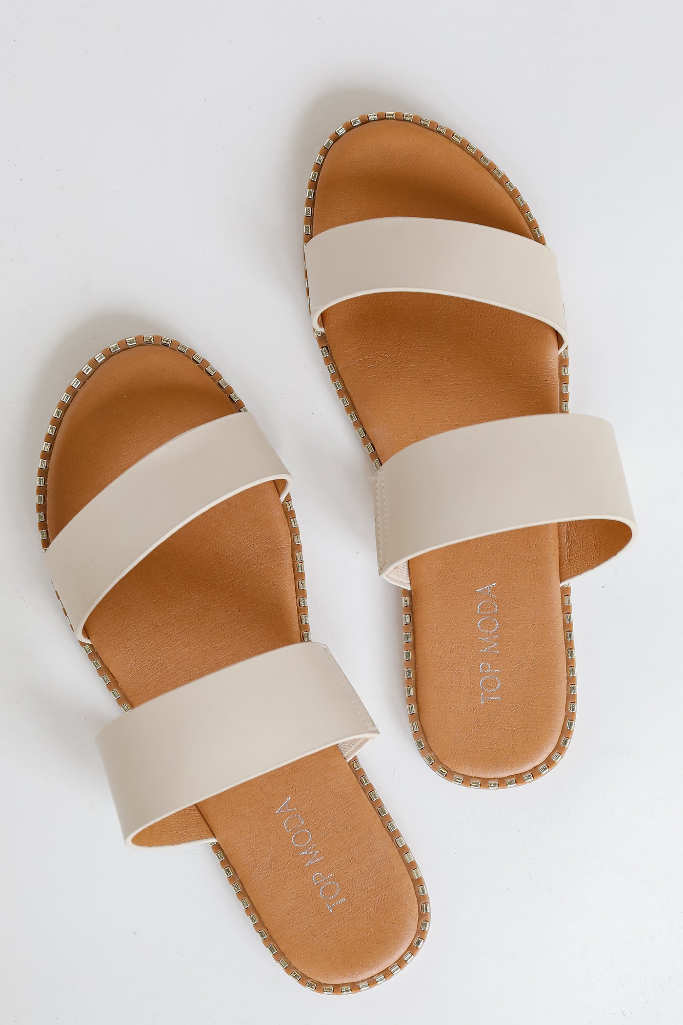 Double Strap Sandals in ivory