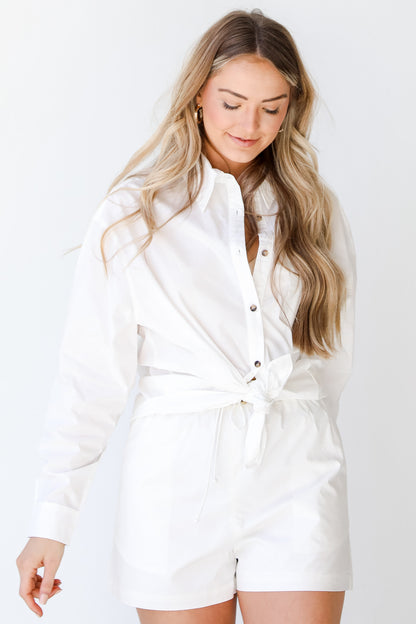Shorts in white front view