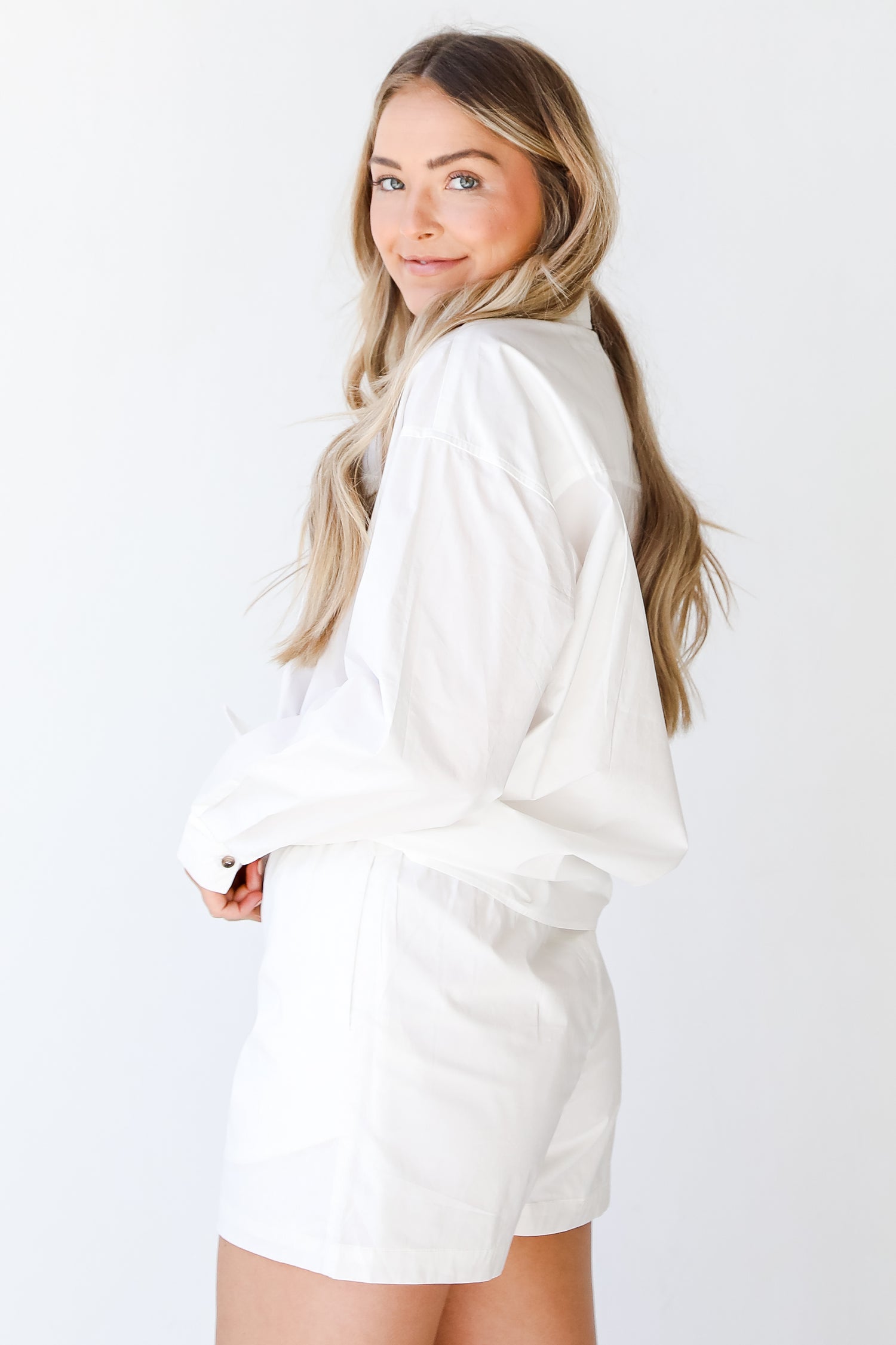 Shorts in white back view
