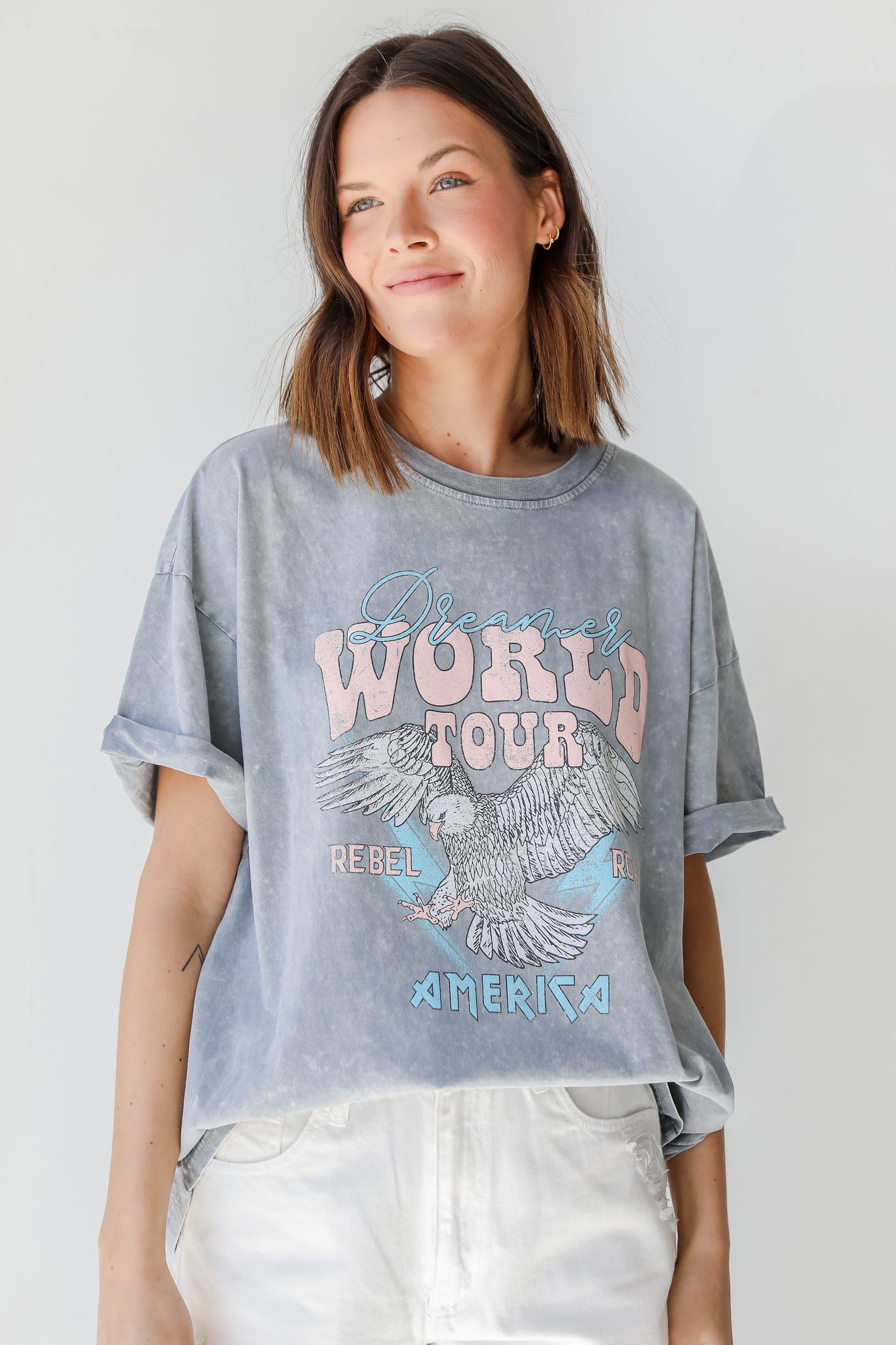 Dreamer World Tour Acid Wash Tee front view