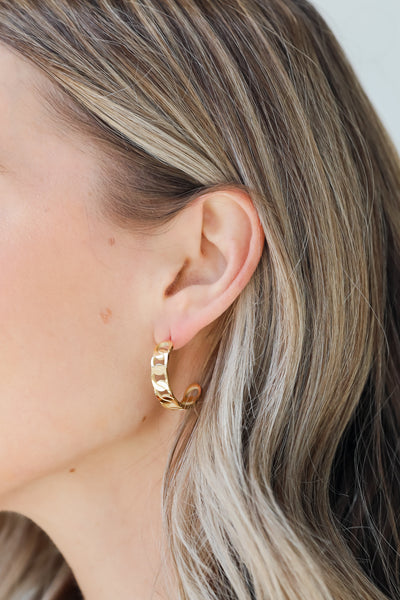 Gold Chainlink Hoop Earrings