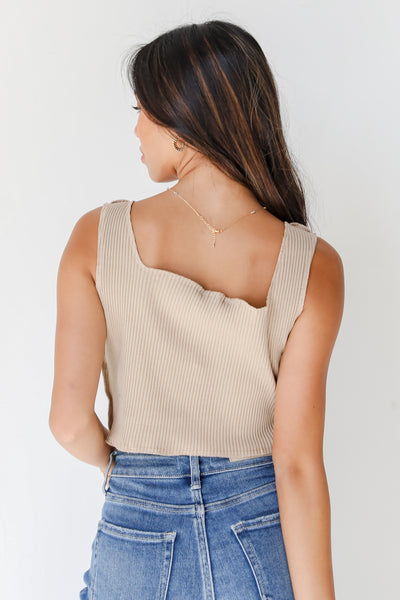 exposed seam top back view
