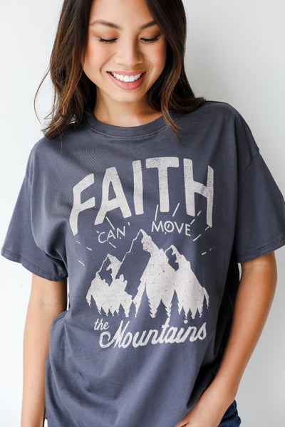 Faith Can Move Mountains Graphic Tee front view