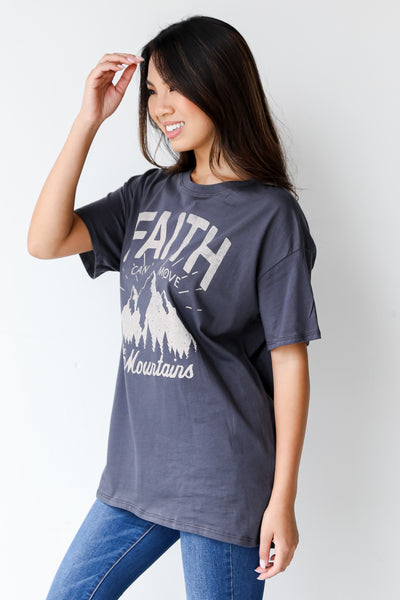 Faith Can Move Mountains Graphic Tee side view