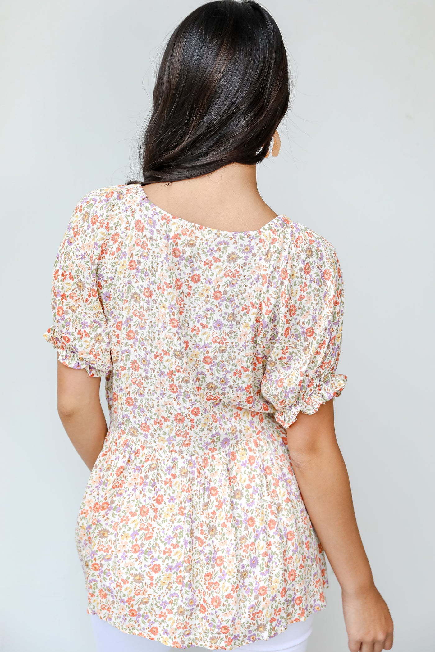 Floral Babydoll Top back view
