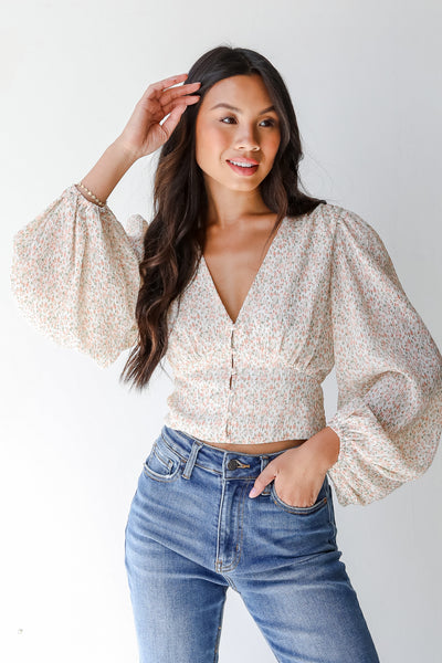Floral Cropped Blouse from dress up