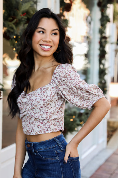Floral Cropped Blouse side veiw