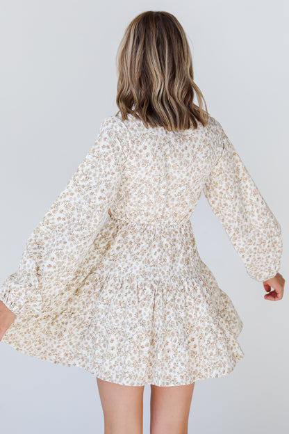 Floral Cutout Mini Dress back view