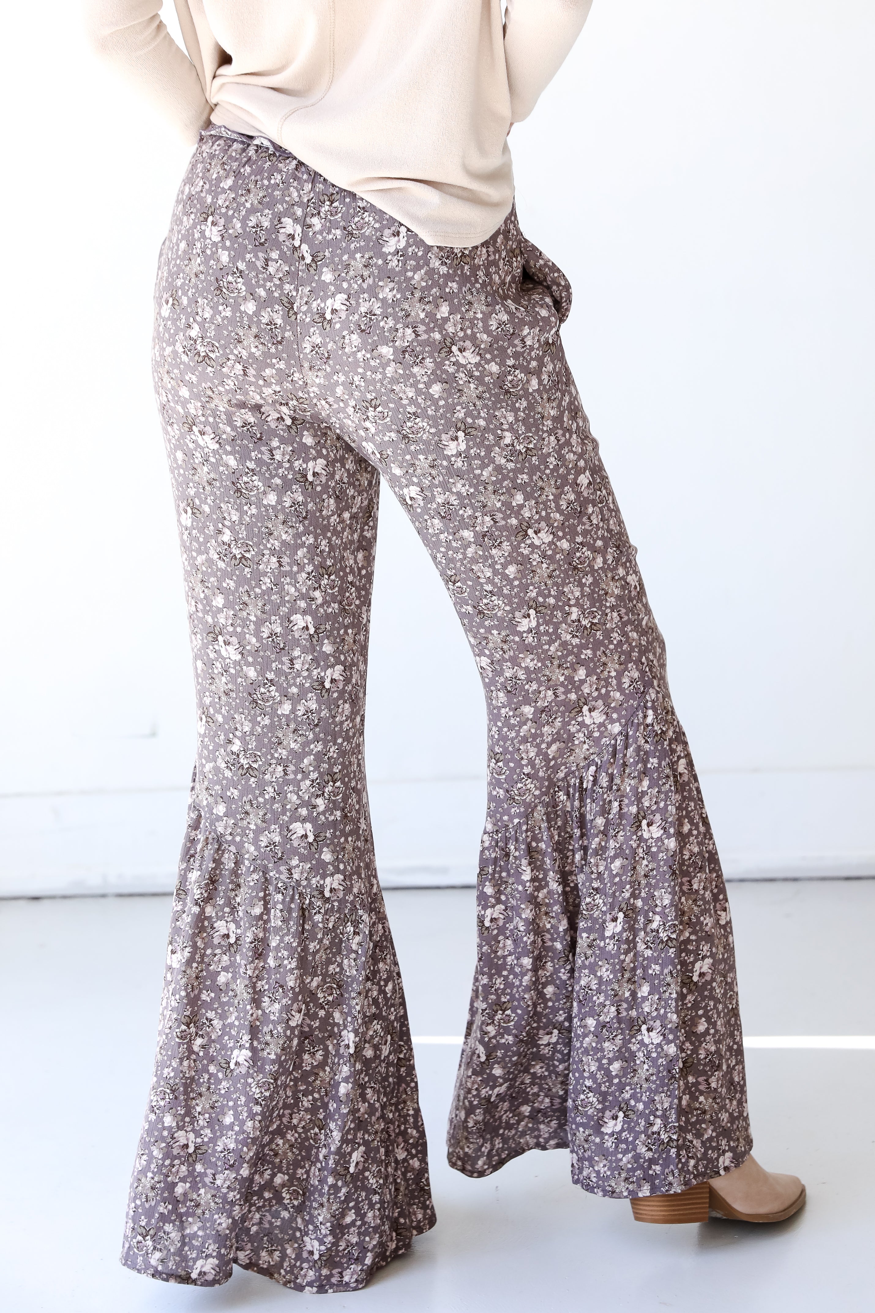 Floral Wide Leg Pants back view