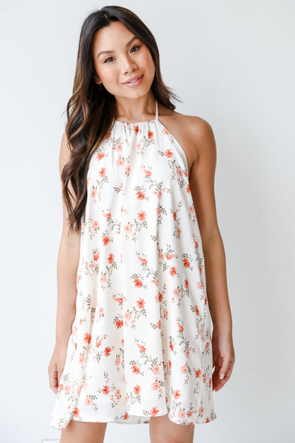 Halter Mini Dress on model