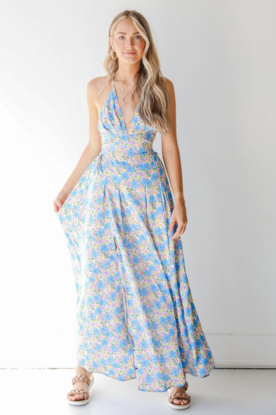 Floral Maxi Dress in blue