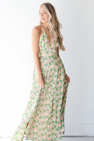 Floral Maxi Dress in green