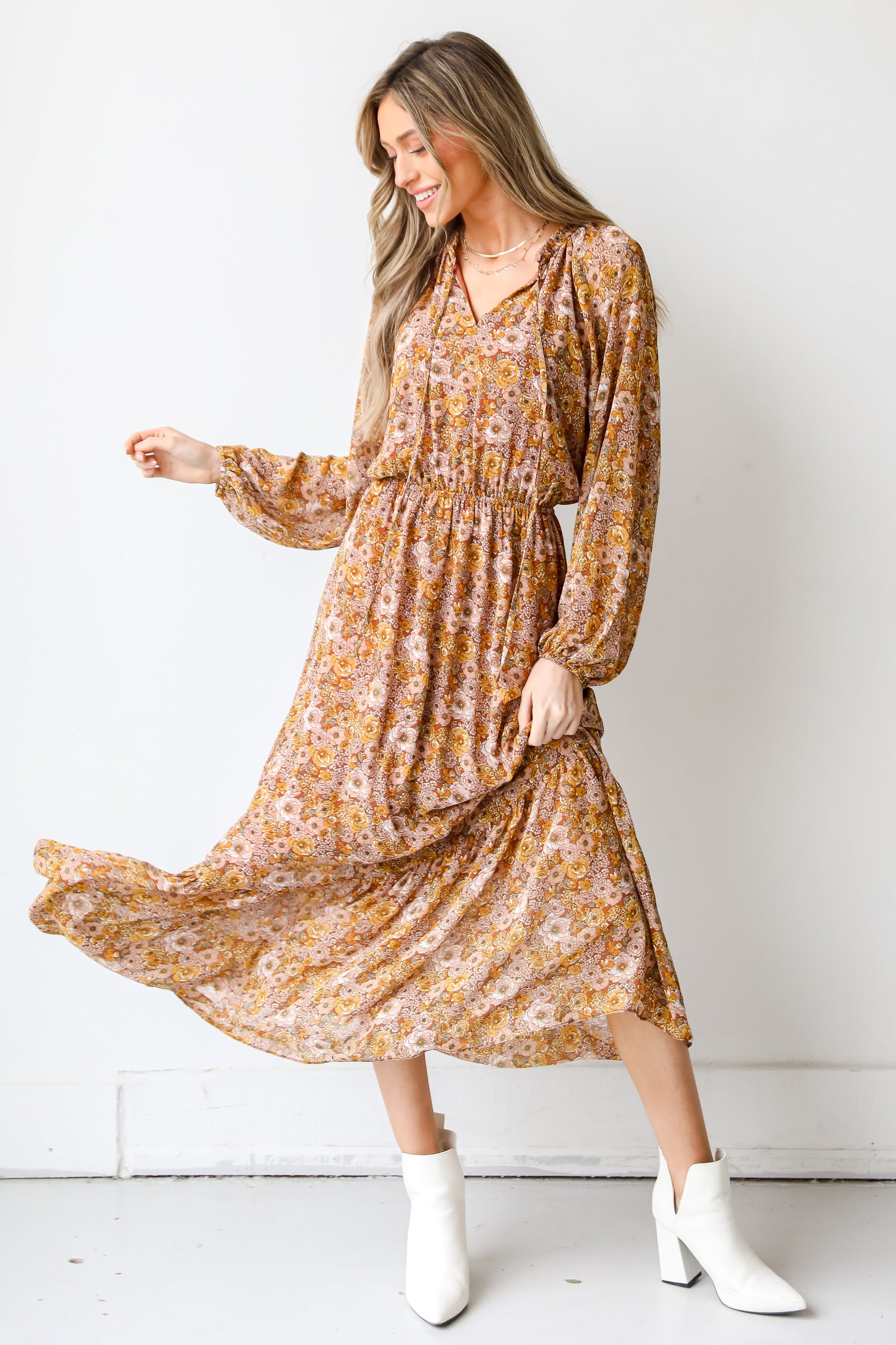 Floral Maxi Dress on model