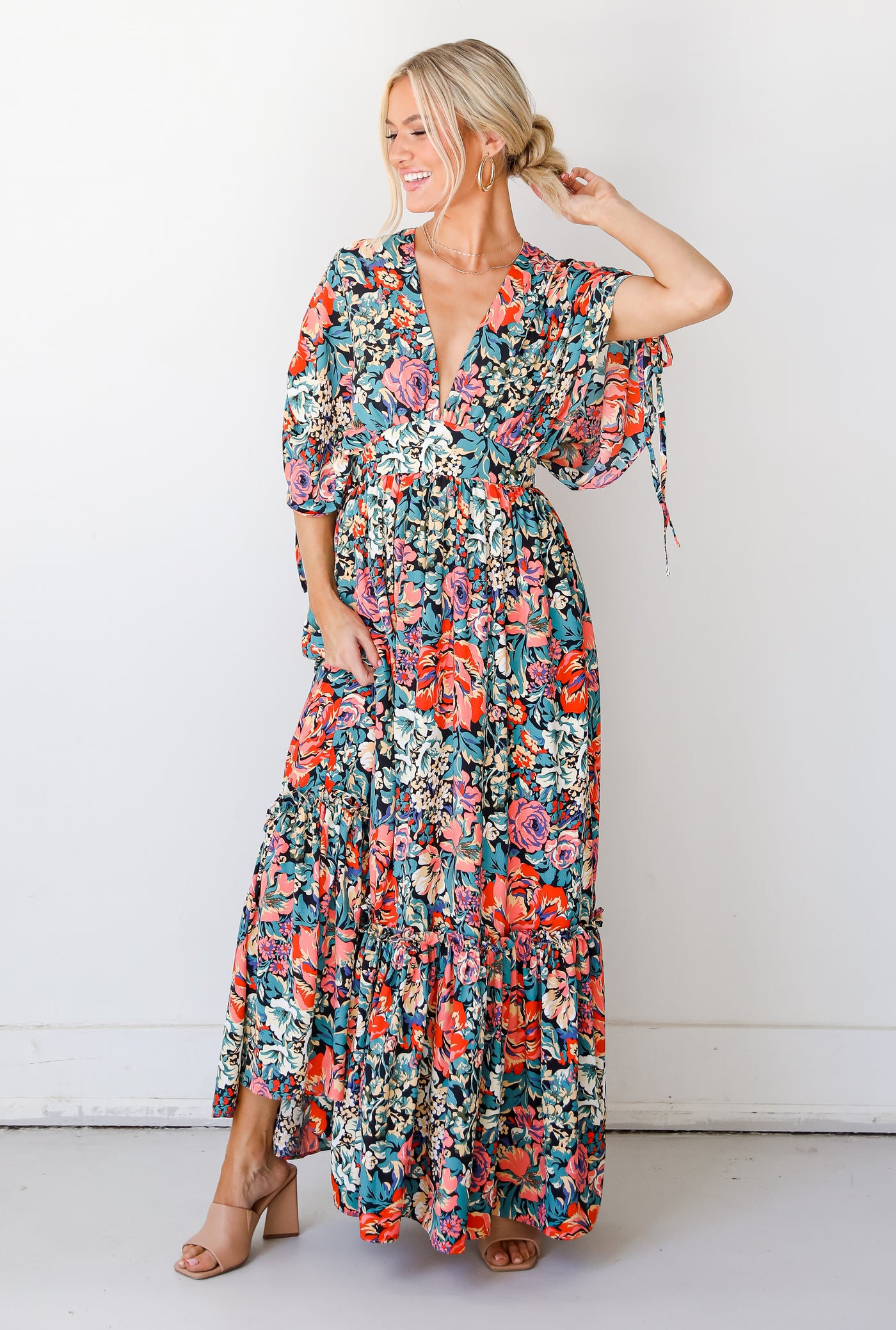 Floral Maxi Dress on model