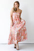 coral Floral Maxi Dress