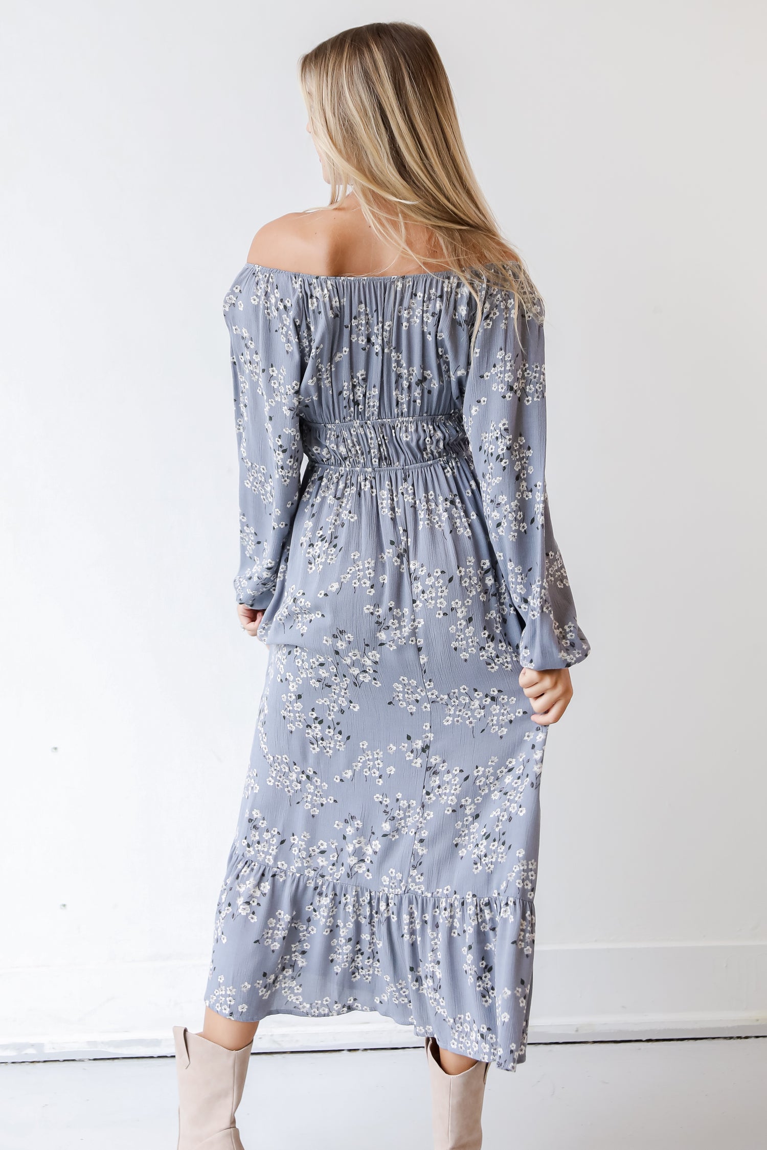 Floral Maxi Dress back view