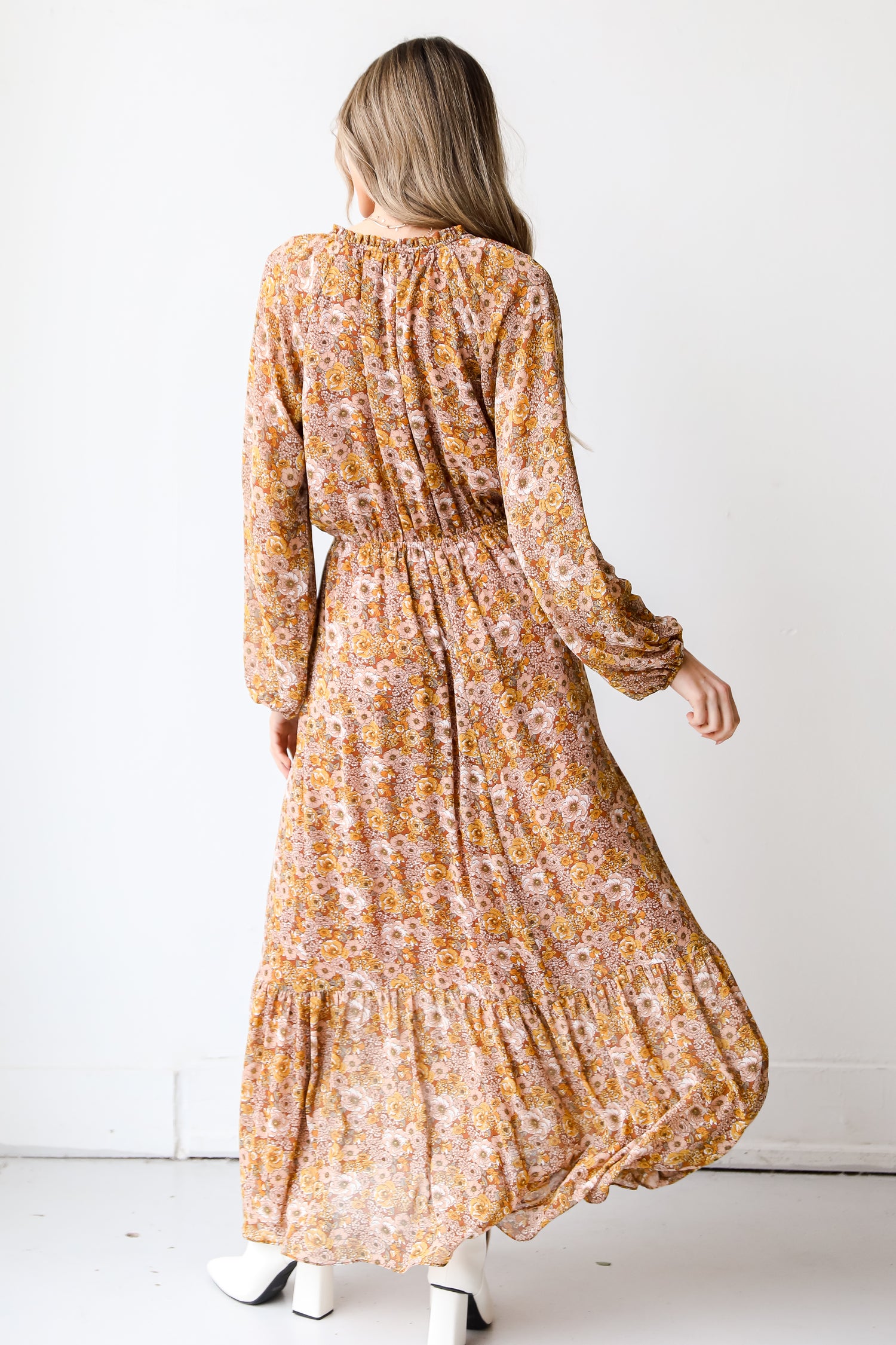 Floral Maxi Dress back view