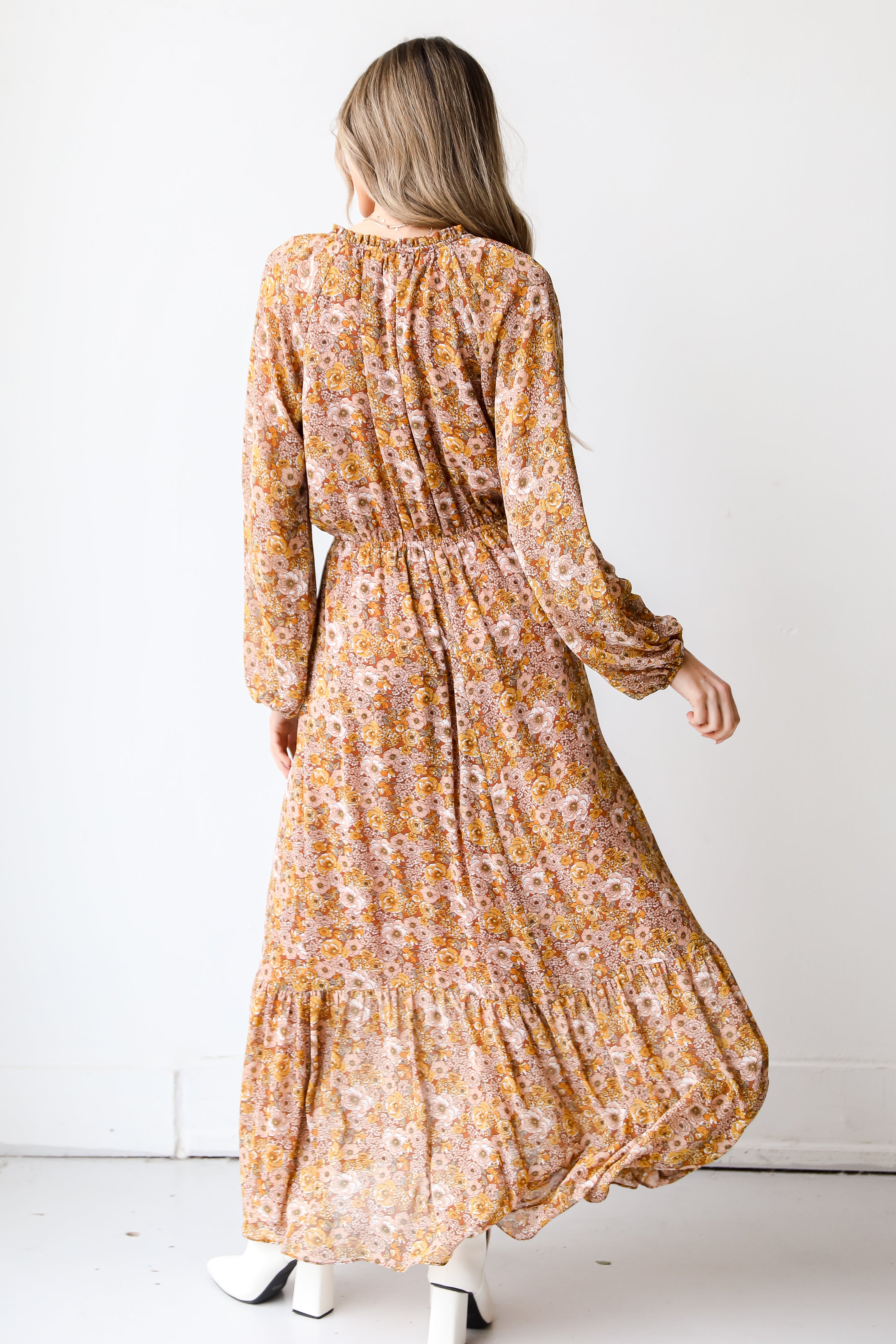 Floral Maxi Dress back view