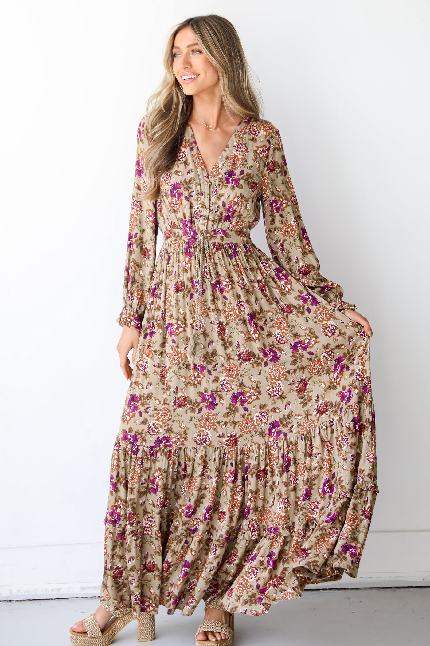Floral Maxi Dress on model