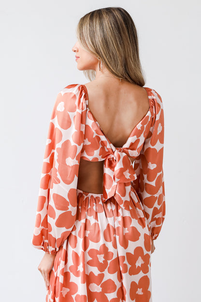 Floral Midi Dress back view close up