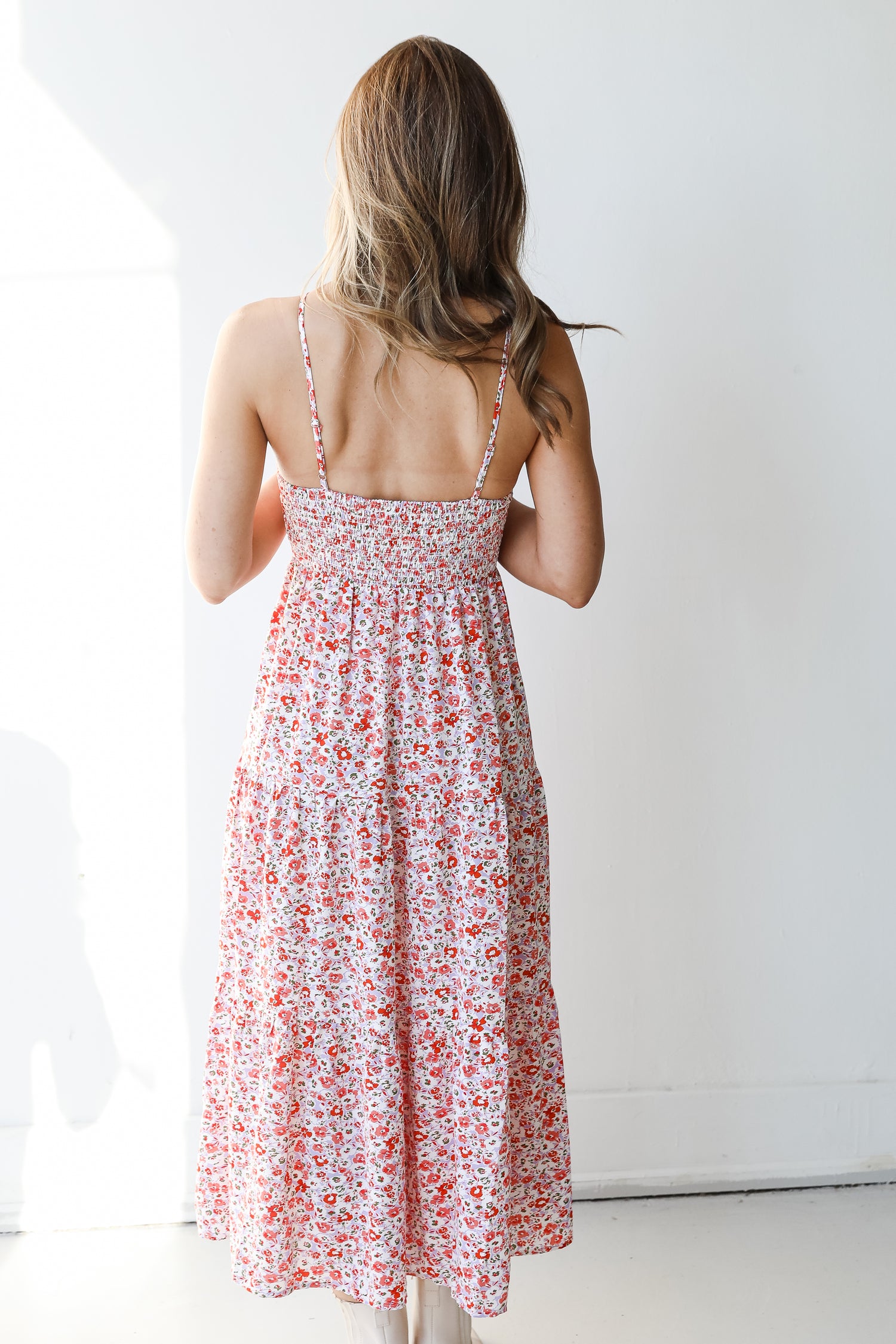 Floral Midi Dress back view