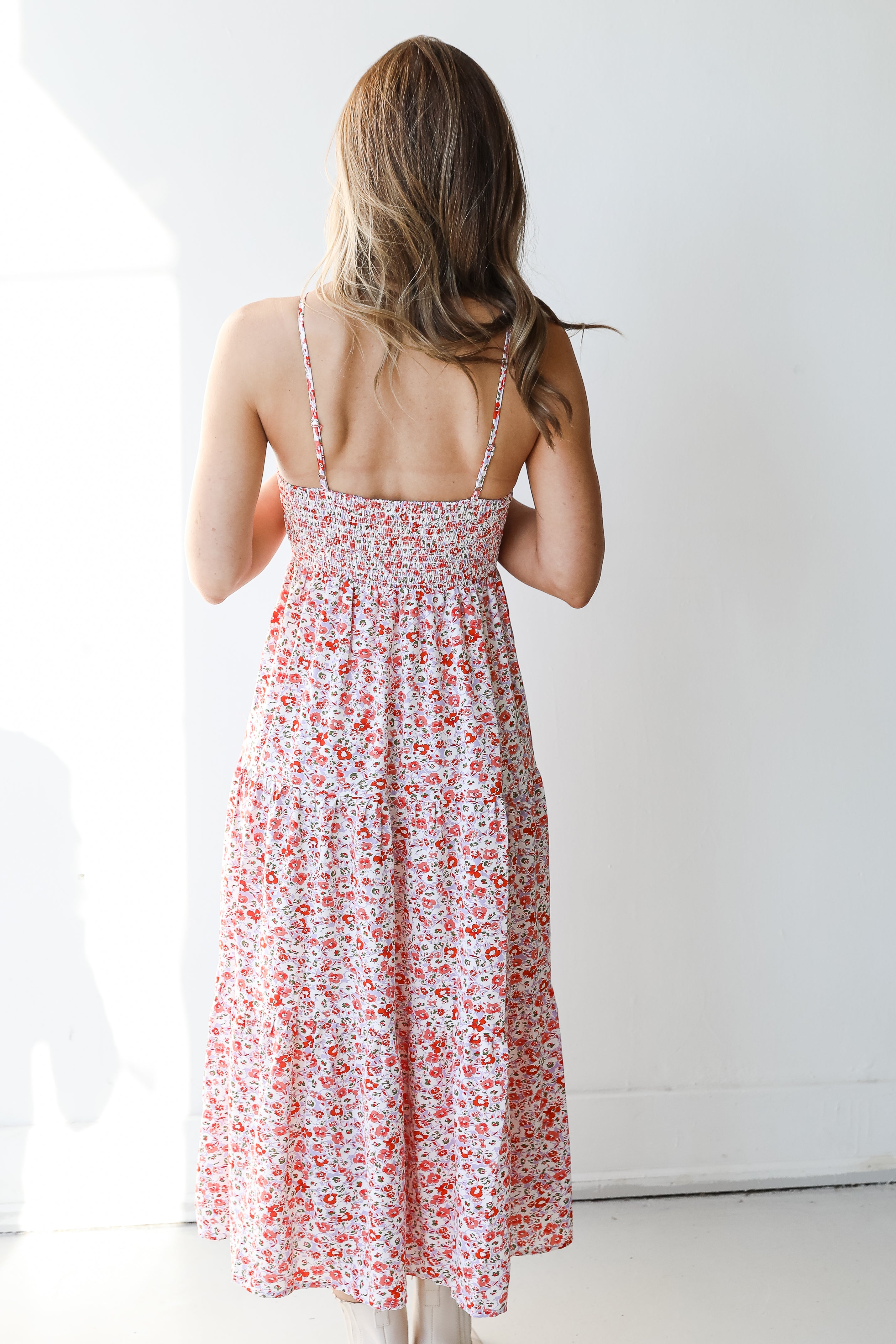 Floral Midi Dress back view