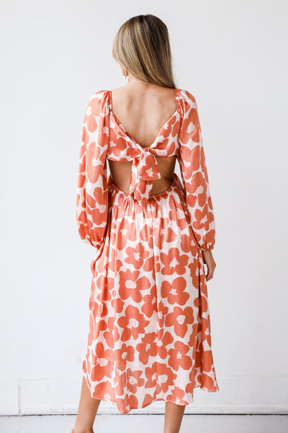 Floral Midi Dress back view