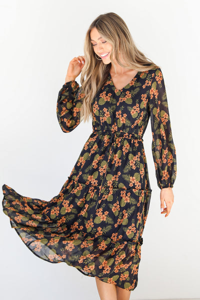 Floral Midi Dress front view
