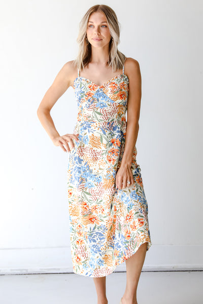 front view of a Floral Midi Dress