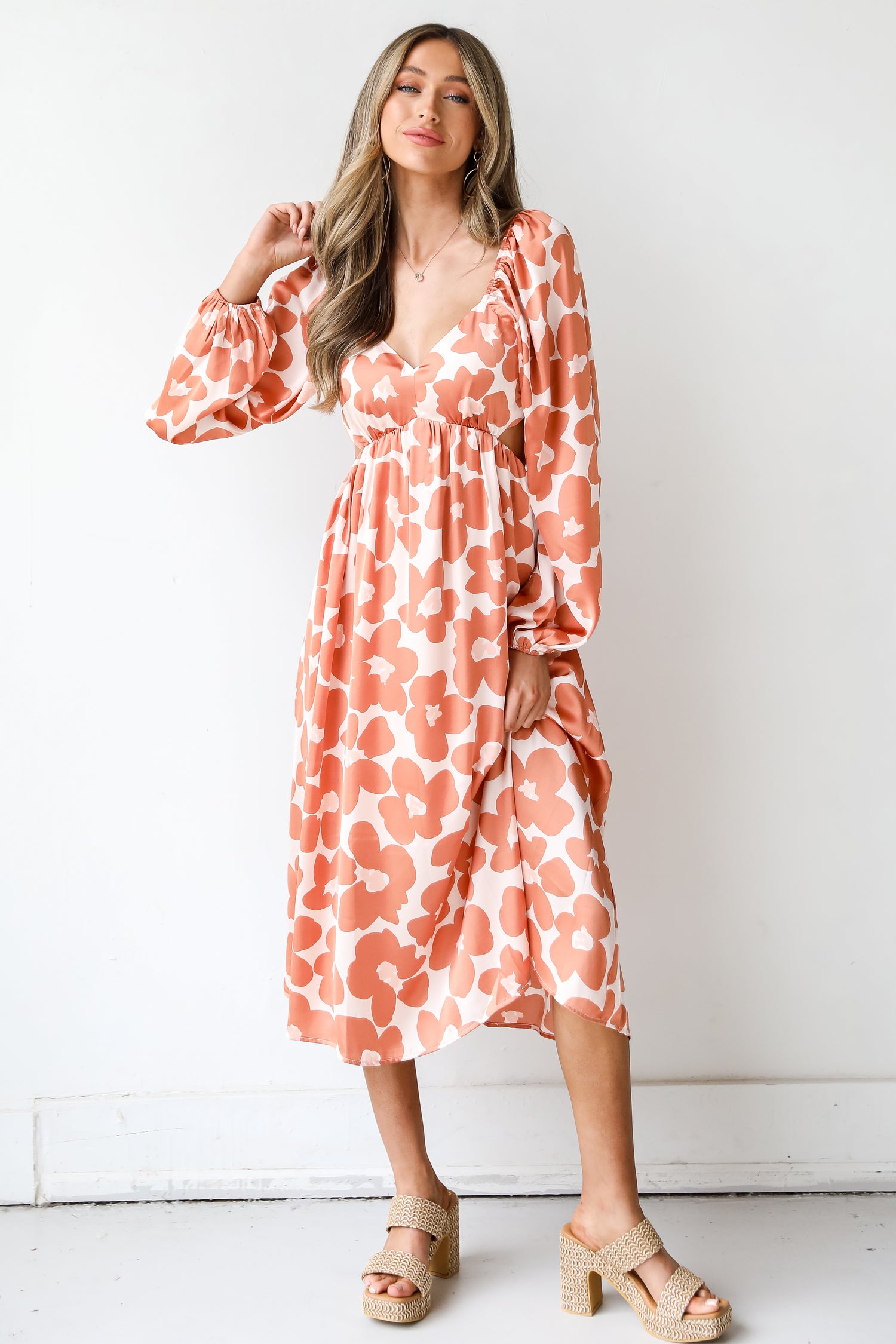 Floral Midi Dress front view