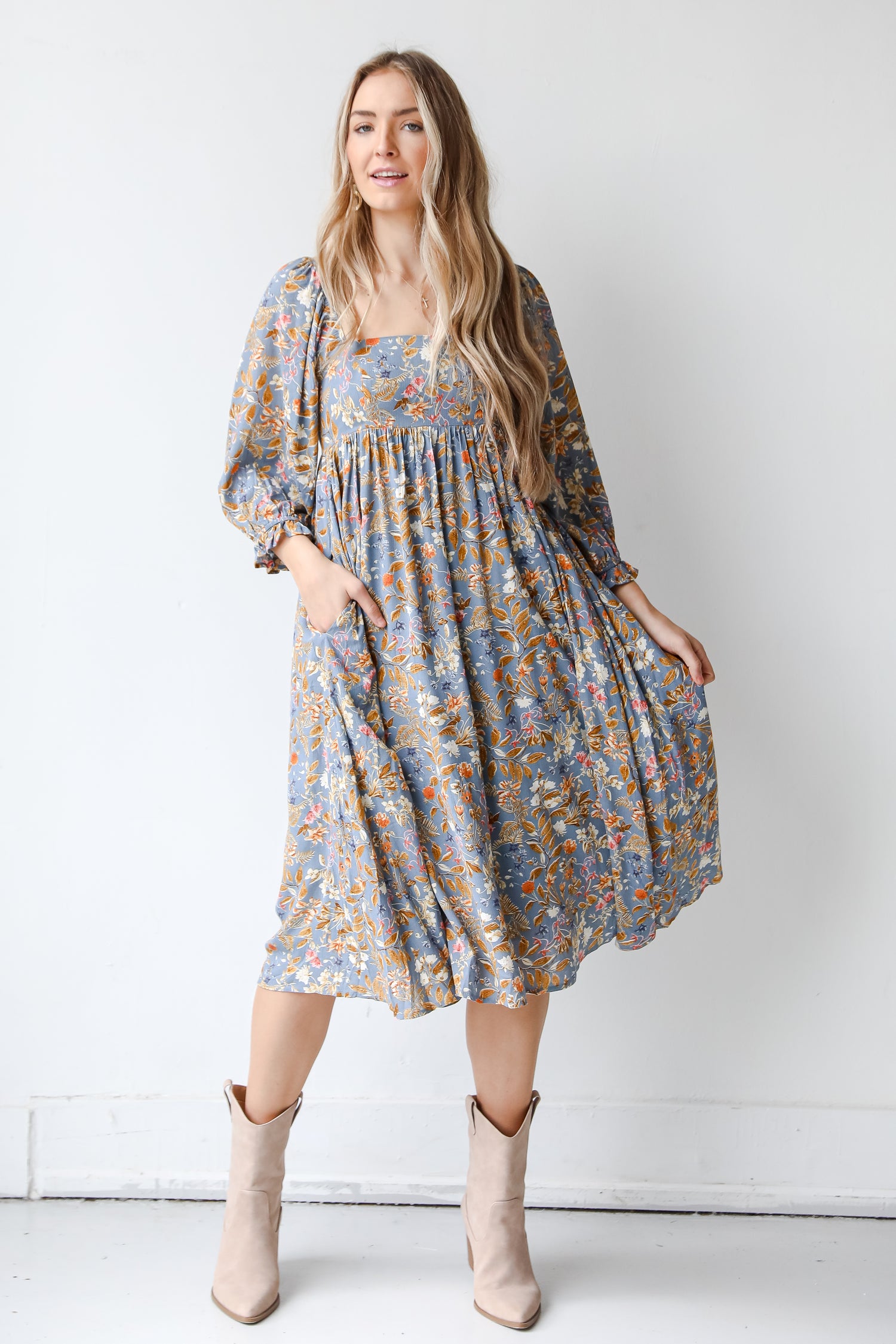 Floral Midi Dress front view