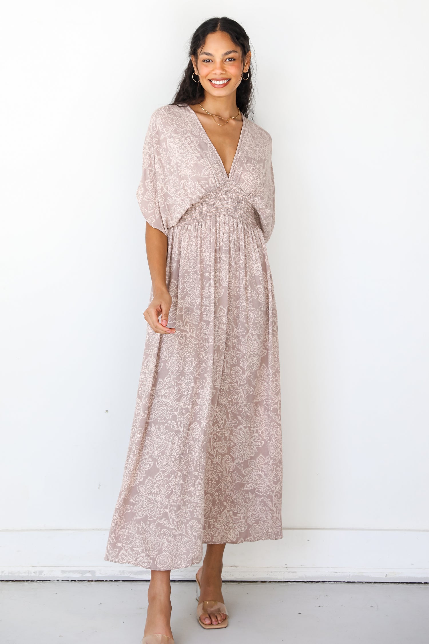 Floral Maxi Dress on model