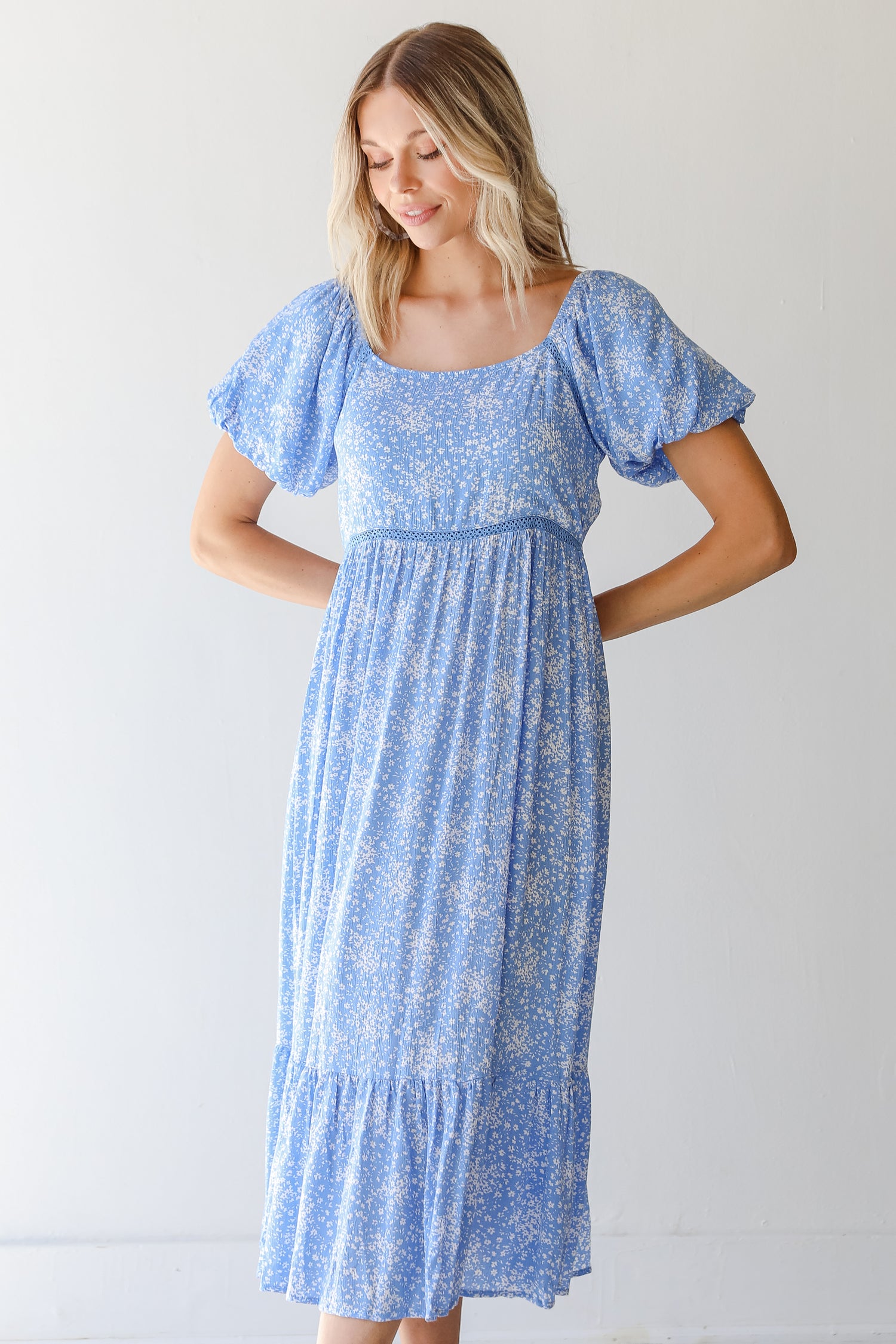 Floral Midi Dress on model