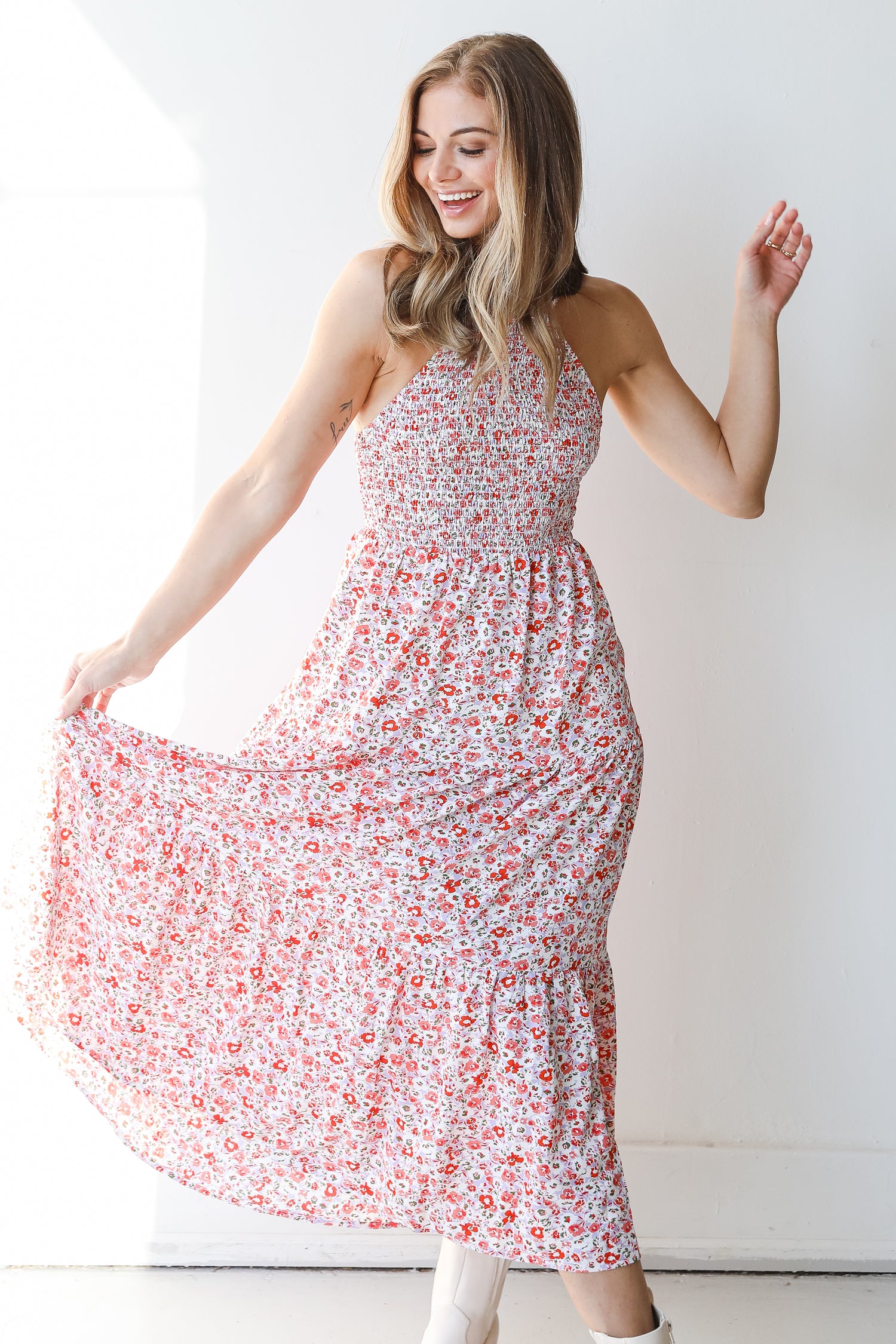 Floral Midi Dress front view