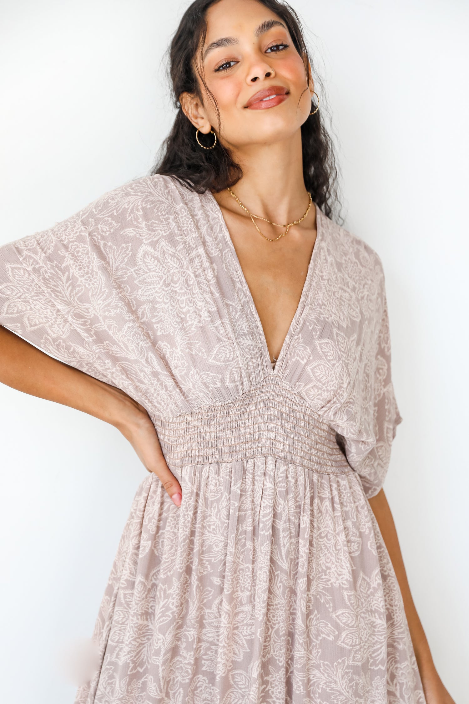 Happy Feelings Floral Mini Dress front view