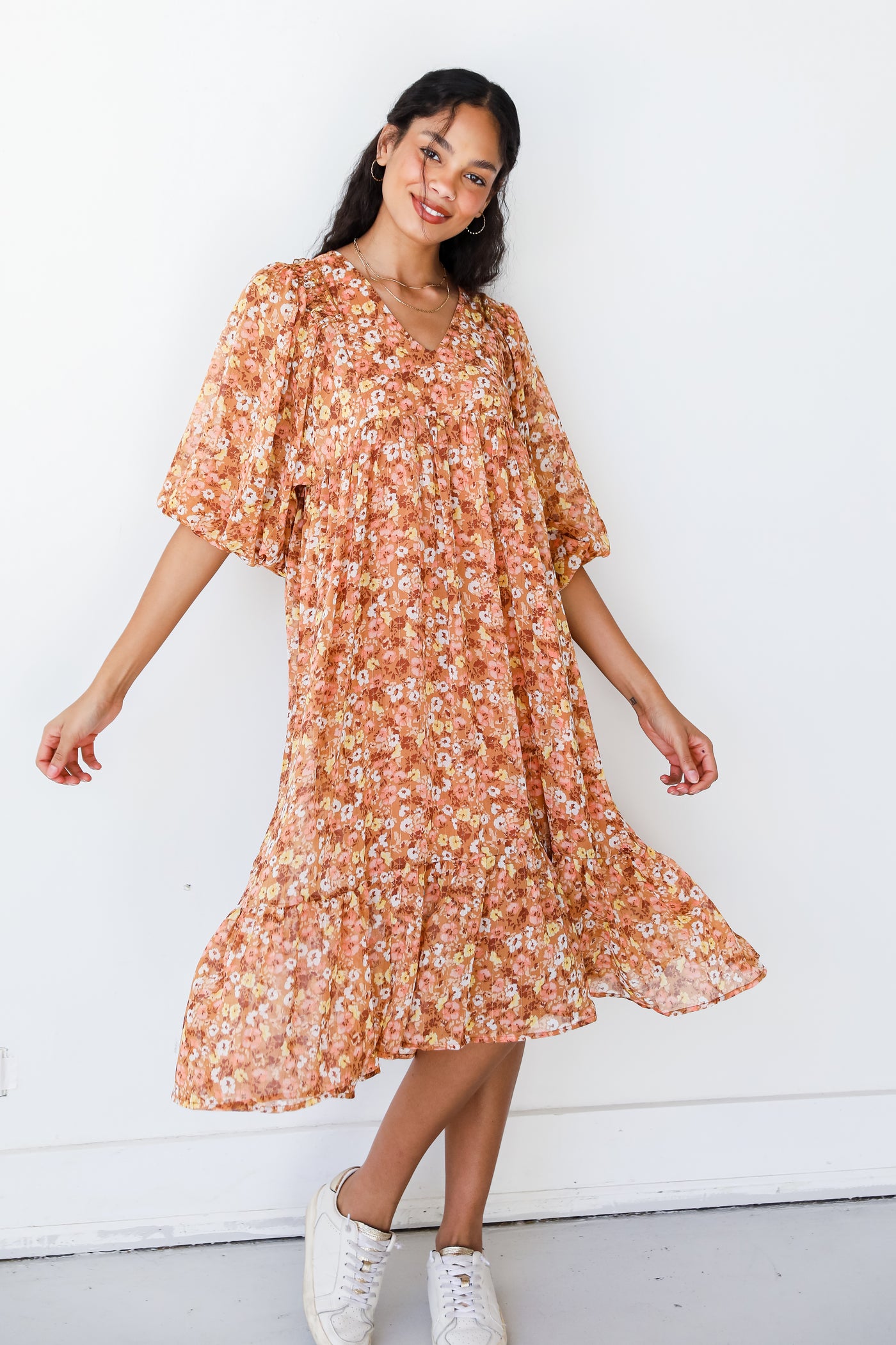 Floral Midi Dress front view