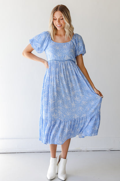 Floral Midi Dress on dress up model