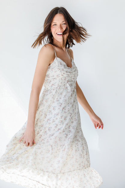 Floral Midi Dress on model