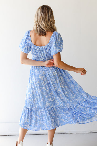 Floral Midi Dress back view