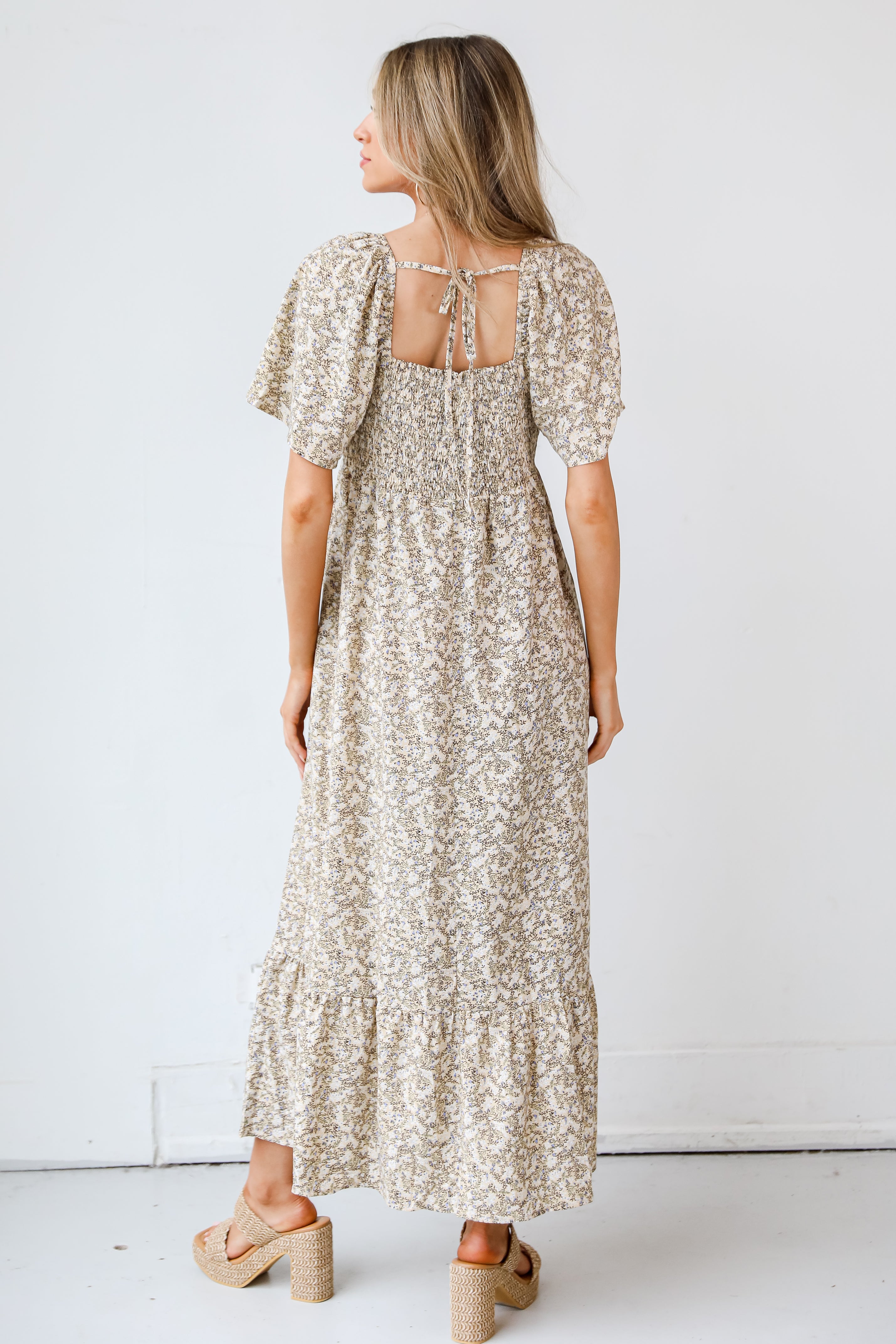 Floral Maxi Dress back view