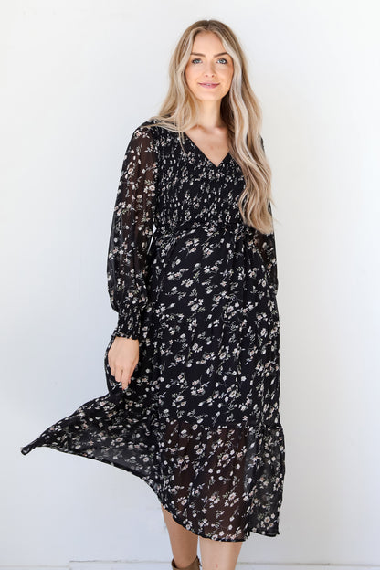 Floral Midi Dress on model