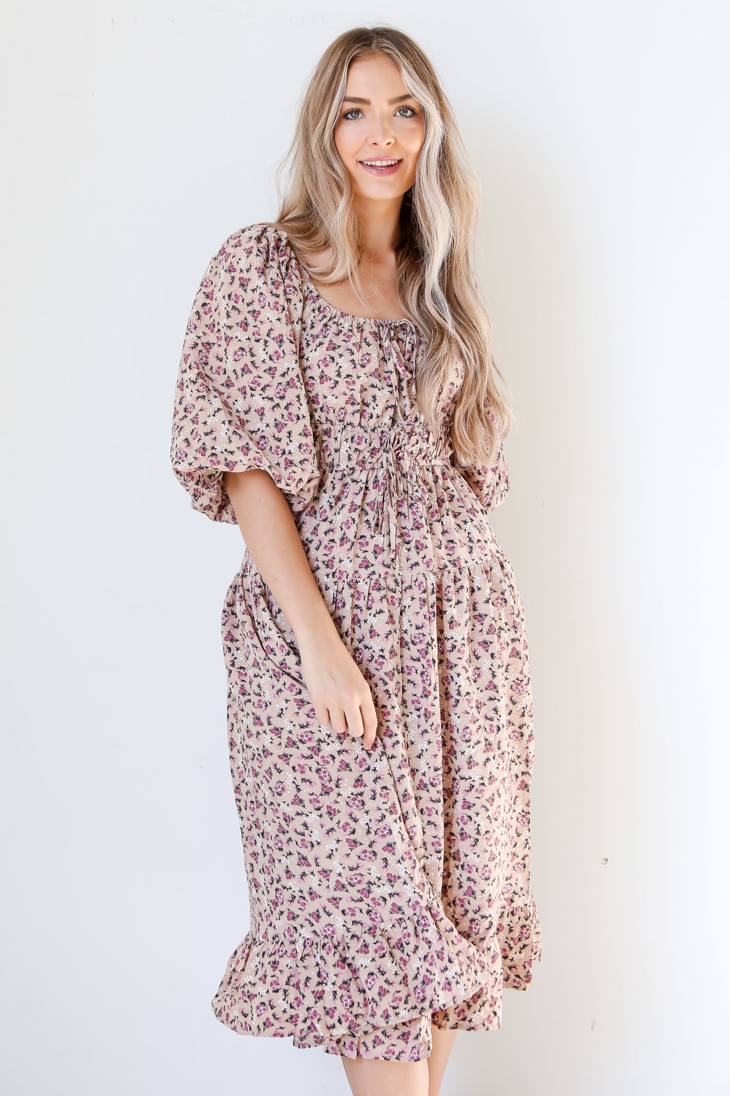 Floral Midi Dress front view
