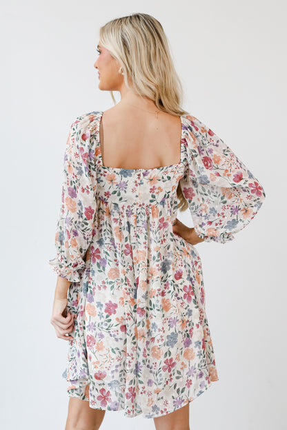 Floral Babydoll Mini Dress back view