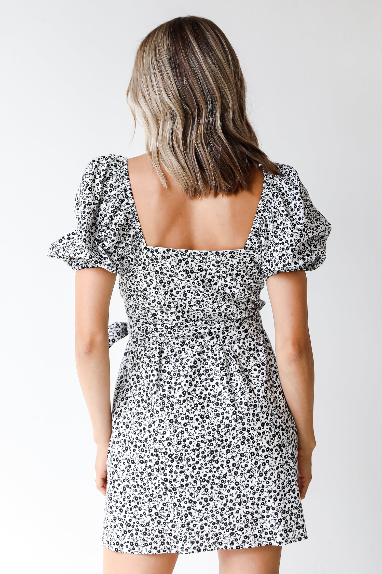 black floral dress back view