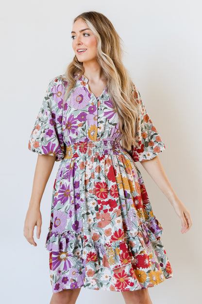 Floral Midi Dress on model