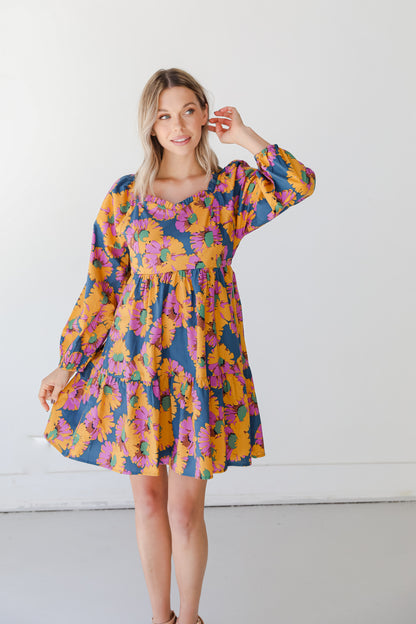 Floral Mini Dress on model
