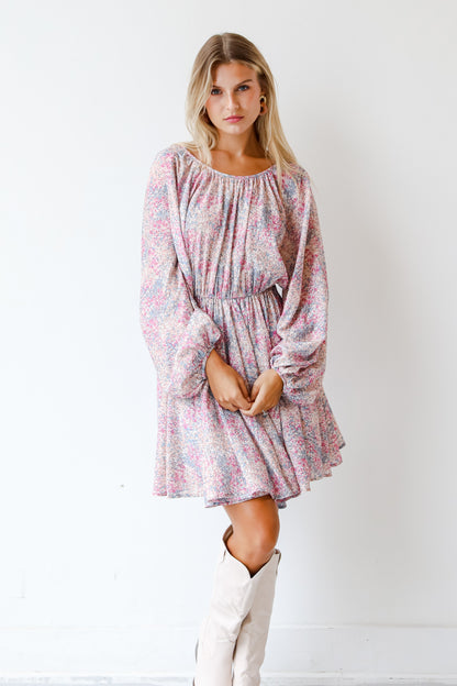 Floral Mini Dress on model