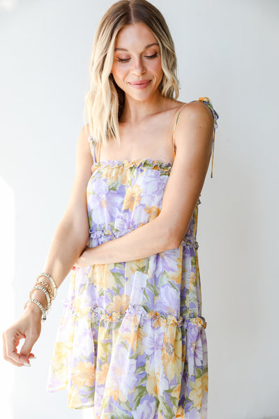 Floral Mini Dress on model