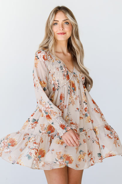 Floral Mini Dress on model